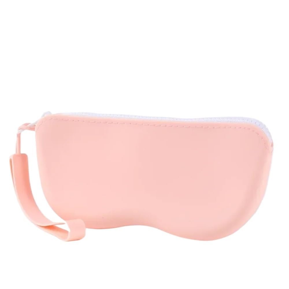 Adtrykfg Waterproof Silicone Eyeglasses Case for Men & Women | Contact Lenses Carrying Case(Pink)
