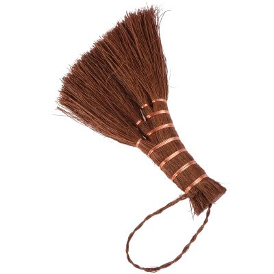 HYTROVE Mini Broom Cleaning Tool Natural Palm Small Hand Broom Compact Sweeping Brush for Home Dust Removal and Tea Tray Cleaning