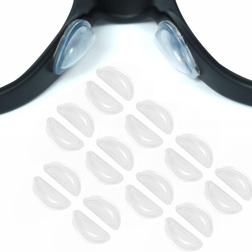 10Pairs Clear Silicone Eyeglass Nose Pads, Anti Slip Nosepads with Sticky Backing for Glasses, Soft Nose Grips for Glasses Sunglasses (1.5mm)