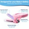 Baby Proof Me Baby Nail Clipper & File with LED Light, Fingernail Cutter with Catcher for Newborn, Infants & Toddlers- Magnifier for Ultra Visibility, Baby Essentials Nail Trimmer (Pink) view 2
