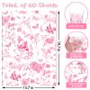 Azurestore 60 Sheets Flower Bird Tissue Paper, Flower Bird Tissue Paper for Spring Themed Birthday Wedding Baby Shower DIY Craft (Retro) (Red) view 2