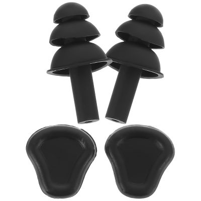 HOLIDYOYO Waterproof Soundproof 2 Pairs Noise-Reducing Hearing Protection for Sleeping, Studying, and Swimming, Black