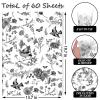 Azurestore 60 Sheets Flower Bird Tissue Paper, Flower Bird Tissue Paper for Spring Themed Birthday Wedding Baby Shower DIY Craft (Retro) (Black) view 2