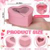 Lerheedi 12 Pcs Small Heart Shaped Boxes - 4 x 2 Inch Wedding Nesting Gift Boxes with Window, Heart Paper Decorative for Wedding Bridal Shower Gift Wrapping Party Decor(Pink) view 2