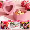 Lerheedi 12 Pcs Small Heart Shaped Boxes - 4 x 2 Inch Wedding Nesting Gift Boxes with Window, Heart Paper Decorative for Wedding Bridal Shower Gift Wrapping Party Decor(Pink) view 4