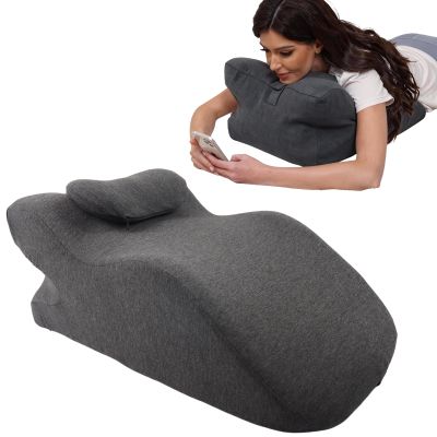 cozwish Adult Memory Foam Ergonomic Wedge Prone Pillow, Supportive Pillow for Back, Neck, Leg Support, Acid Reflux, Versatile Usage 50D Foam Machine Washable Cover (Black)