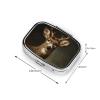 Elegant Deer Standing Vintage Dark Pill Box Square Metal Pill Case with 2 Compartment Travel Pill Organizer for Vitamins Medication view 3