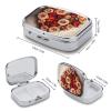 Square Pill Box Valentine Rose Heart Shape Pill Case for Purse & Pocket 2 Compartment Medicine Pill Organizer Portable Travel Pillbox Medicine Vitamin Cod Liver Oil Storage Box view 2