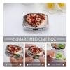 Square Pill Box Valentine Rose Heart Shape Pill Case for Purse & Pocket 2 Compartment Medicine Pill Organizer Portable Travel Pillbox Medicine Vitamin Cod Liver Oil Storage Box view 4