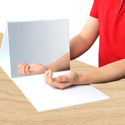 2 Pack Mirror Therapy Box Foldable for Stroke Rehabilitation with Storage Bag, 11.02 * 11.81'' Clear Large Visual Range Lightweight and Portable, Folding and Adjustable for Hand and Arm Exercise