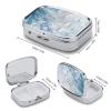 Square Pill Box Blue Frozen Petals Pill Case for Purse & Pocket 2 Compartment Medicine Pill Organizer Portable Travel Pillbox Medicine Vitamin Cod Liver Oil Storage Box view 2