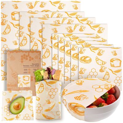 Beeswax Wraps for Food 9 Pack Reusable Beeswax Bread Bag & Sandwich Wrap, Organic & Eco-Friendly & Sustainable Bees Paper, Perfect Alternative to Aluminum Foil Sourdough Storage & Plastic Wrap