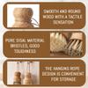 12 Pcs Bamboo Dish Brush Set, Palm Wooden and Sisal Bristles Dish Scrubber, Dish Brushes with Lanyard, Durable Wood Dishes Scrub, Natural Round Vegetable Cleaning Pots Pans Sink Washing Kitchen Brush view 3