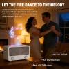 Fireplace Flame Essential Oil Diffuser, Ultrasonic Cool Mist Humidifier with Bluetooth Speaker, 7 Colors LED Ambient Light Aromatherapy Diffuser, Auto-Off Protection for Home Bedroom Office Yoga view 3