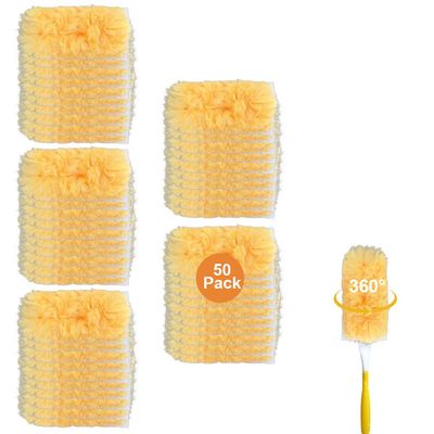 50 Pack Disposable Duster Refills, Compatible with Most Standard Duster Handles, Dusters Refill Kit for Cleaning Dusting Furniture Blind Ceiling FA