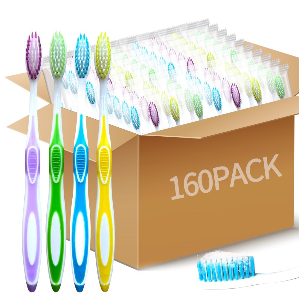 160 Pcs Prepasted Disposable Toothbrushes Bulk Plastic Individually Wrapped Toothbrushes with Toothpaste for Unisex Office Home Travel School Charity Homeless Camp Housewarming Gifts (Color Set 2)