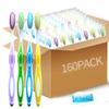 160 Pcs Prepasted Disposable Toothbrushes Bulk Plastic Individually Wrapped Toothbrushes with Toothpaste for Unisex Office Home Travel School Charity Homeless Camp Housewarming Gifts (Color Set 2)