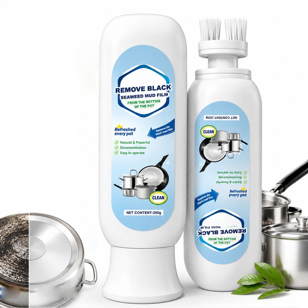 ATHNO Remove Black Seaweed Mud Film For Pots,Remove Old Pot Black Stain Removal& Polishing,Suitable For Various Cookware,No Damage To Pots (1PCS)