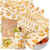 Beeswax Wraps for Food 9 Pack Reusable Beeswax Bread Bag & Sandwich Wrap, Organic & Eco-Friendly & Sustainable Bees Paper, Perfect Alternative to Aluminum Foil Sourdough Storage & Plastic Wrap