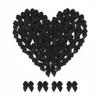 100 Mini Satin Ribbon Bows, Small Bows for Balloon Garland, Cake Decorating, Gift Wrapping, DIY Crafts (Black) view 1