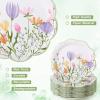 FillTouch 100 Sets Wildflower Floral Paper Tea Cups and Saucers Disposable Paper Tea Party Supplies 9 oz Cups with Handle and Saucer for Birthday Wedding Party Decorations view 3