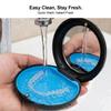 2 Pack Retainer Case with Mirror, Magnetic Aligner Case Compatible with Invisalign, Portable Slim Orthodontic Storage Kit for Clear Aligners - Black view 4