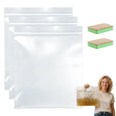 CLOUDEMO Oven Rack Cleaning Bags, No Scrub Oven Rack Cleaner Bags, No Cleaner Included, Reusable, Suitable for Cleaning of Various Sizes (3 Pcs-L)