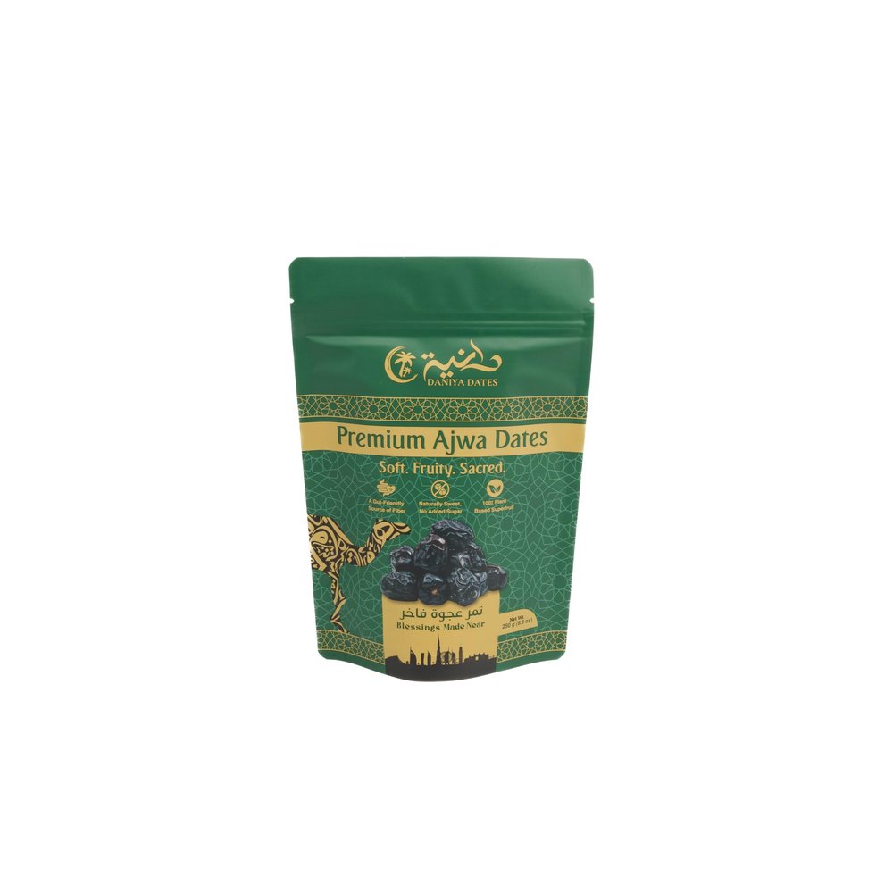 Daniya Premium Ajwa Dates 8.82oz (250g) | Pack of 6 | A Daily Tradition | Wholesome and Natural | Your Natural Path to Sweetness, Energy and Goodness
