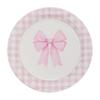 Celebrate It Paper Plates Pink & White Gingham Dinner Plates with Bow Design, Pink/White, 9", 12 Packs (120 Total) view 1