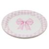 Celebrate It Paper Plates Pink & White Gingham Dinner Plates with Bow Design, Pink/White, 9", 12 Packs (120 Total) view 2