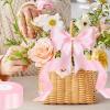 1-1/2 Inch Pink Satin Ribbon, 50 Yards (2 Rolls), Light Pink Single-Face Polyester Ribbon for Gift Wrapping, Wedding, DIY Crafts, Hair Bows view 3
