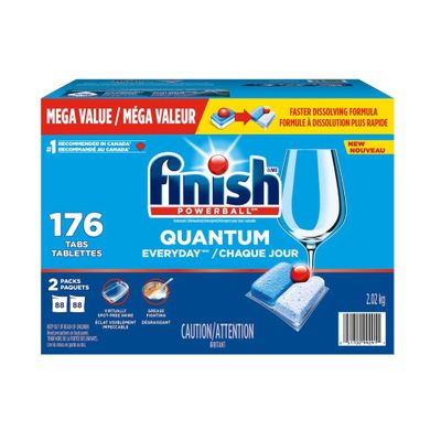 Finish Powerball Quantum Everyday Dishwasher Detergent Tablets, Mega Value Pack - 176 Count, 2.02 kg