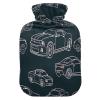 Cartoon Black Retro Sports Car hot Waterbottle with Soft Cover 2L hot Compress for Hand Feet Warmer Arthritis Bolsa para clicos menstruales view 2