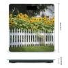 Sunflowers White Picket Fence Scale for Body Weight Anti-Slip Tempered Glass Digital Bathroom Scales Clear LCD Display Weighing Scale Safe Rounded Corners Smart Scales view 2