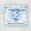 10" by 8" Silly Goose Will Almost Be On The Loose Themed Edible Image Baby Shower Cake Topper, Frosting Sheet Decoration Holiday Edible Cake Sticker Decal view 1