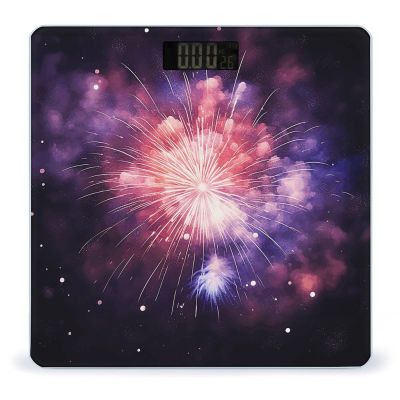 Exploding Fireworks Scale for Body Weight Anti-Slip Tempered Glass Digital Bathroom Scales Clear LCD Display Weighing Scale Safe Rounded Corners Smart Scales