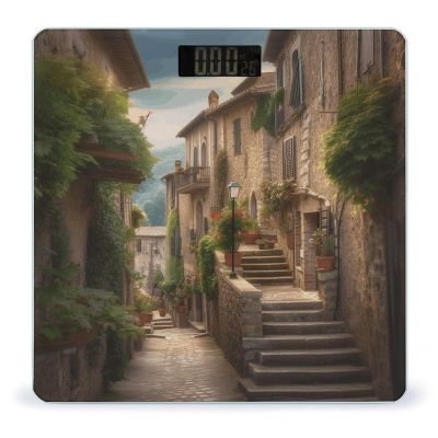 Italy Tuscan Scale for Body Weight Anti-Slip Tempered Glass Digital Bathroom Scales Clear LCD Display Weighing Scale Safe Rounded Corners Smart Scales