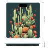 Cactus Art Scale for Body Weight Anti-Slip Tempered Glass Digital Bathroom Scales Clear LCD Display Weighing Scale Safe Rounded Corners Smart Scales view 2