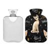 Hairless Cat Cute Stars Water Bottle for hot Water with Soft Cover 2L Bags for Tummy Warmer Tummy Warmer Bolsa de calor para Dolor Menstrual view 1