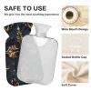 Black and Gold Vintage Flowers hot Water Bottle with Soft Cover 2L Water Bottle Bag for Period Cramps Arthritis bolsas de agua Caliente para Dolores view 4