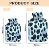 Blue Simple Leopards Print hot Water Bottle with Soft Cover 2L Water Bags for Menstrual Cramps Hot and Cold Therapies Bolsa Caliente para Dolores Menstrual view 3