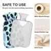 Blue Simple Leopards Print hot Water Bottle with Soft Cover 2L Water Bags for Menstrual Cramps Hot and Cold Therapies Bolsa Caliente para Dolores Menstrual view 4