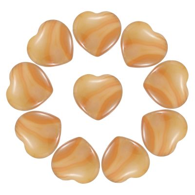 PATIKIL 10Pcs Natural Heart Shaped Crystal Stone, 0.8" Polished Love Gemstone Crystal, Pocket Rock Engraved Worry Stones for Women Valentines Gift Meditation 0.24" Thick, Light Red Agate