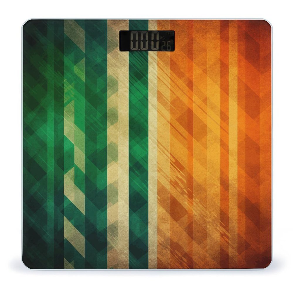 Different Stripe Patterns Scale for Body Weight Anti-Slip Tempered Glass Digital Bathroom Scales Clear LCD Display Weighing Scale Safe Rounded Corners Smart Scales