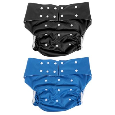 SHERCHPRY Reusable Elderly Diaper Pants 2Pcs Washable Anti-Leak Adjustable Double Row Button Incontinence Underwear for Home and Hospital Use
