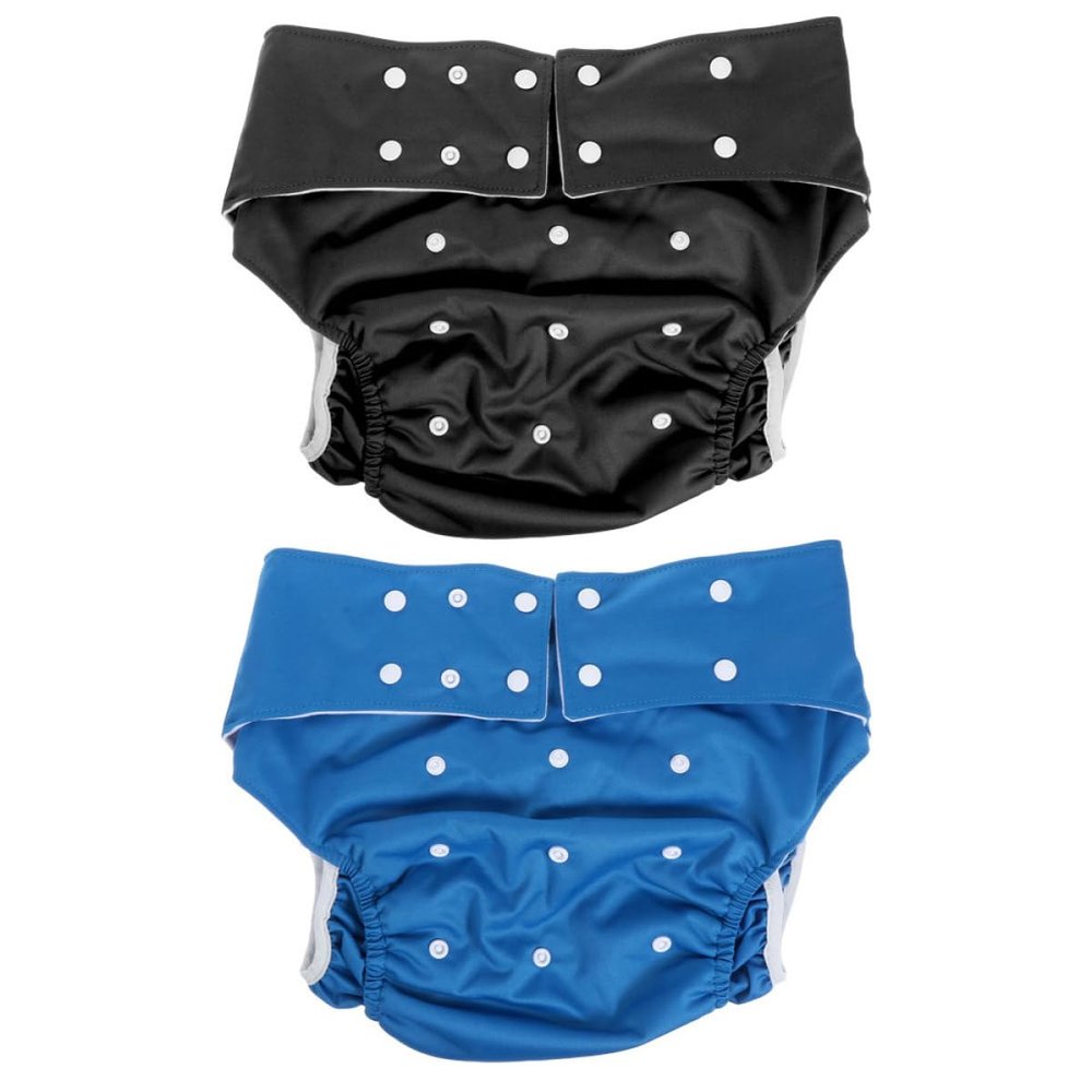 SHERCHPRY Reusable Elderly Diaper Pants 2Pcs Washable Anti-Leak Adjustable Double Row Button Incontinence Underwear for Home and Hospital Use