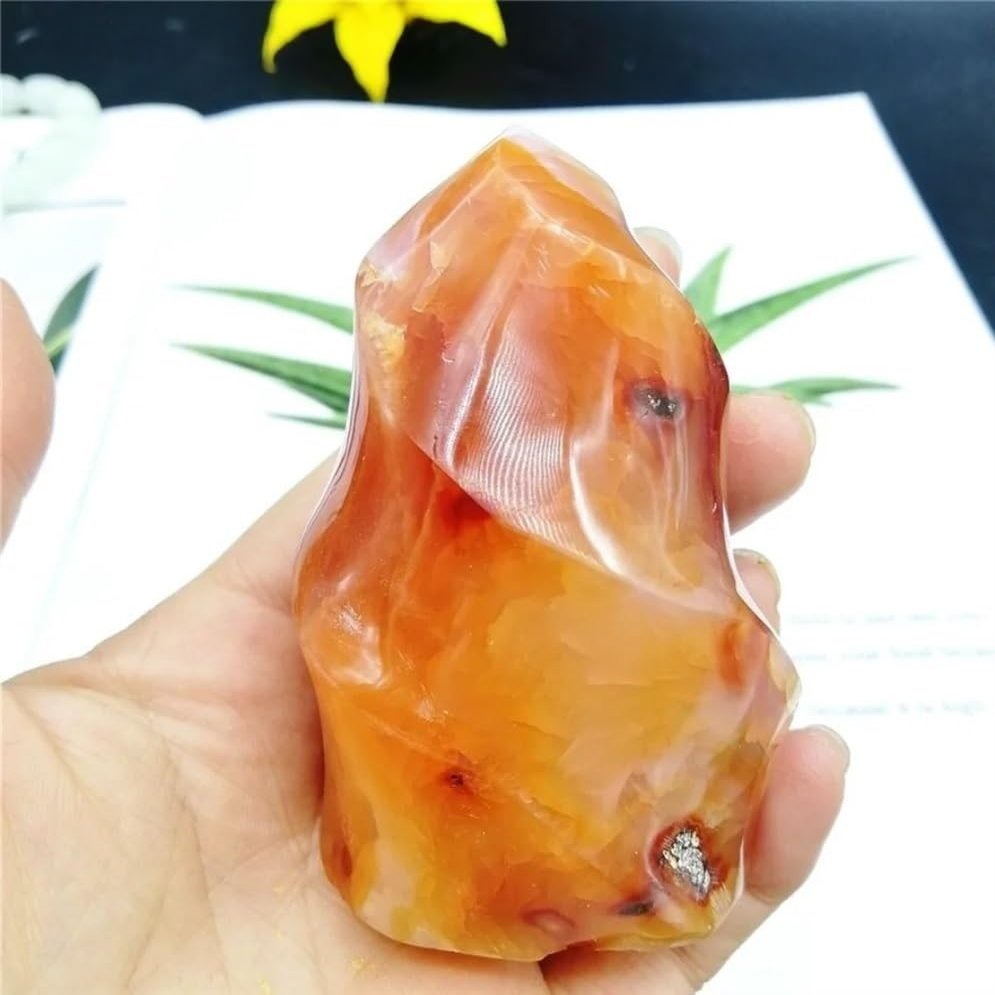Crystal Red Agate Torch Crystal Flame Carnelian Quartz Form Fire Crystals (Size : 210-250g)