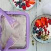 Instant Ice Cream Maker Kit, DIY Rolled Ice Cream Sorbet Set with 2 Scrapers, Food-Grade Stainless Steel & Non-Electric Family Activity, Suitable for Yogurt, Sorbet (Purple) view 2