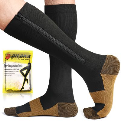 Ailaka Medical 15-20 mmHg Zipper Compression Socks Women Men