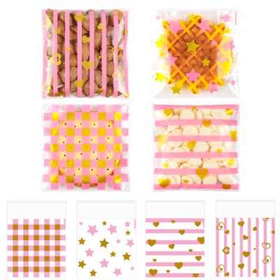200PCS Valentines Self-Sealing Cookie Bags: 44 Inch Clear Cellophane Treat Bags for Cookies, Candy & Goodies, 2.8 Mil Thick Valentine's Day Goodie Bag for Party Favors, Classroom Exchanges & Gifts